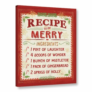 'Holiday Recipe IV' by Studio Pela Textual Art on Wrapped Canvas