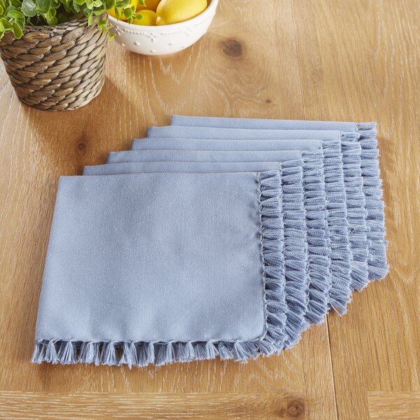 Dibor Extra Long Blue White Striped Machine Washable Cloth Table Linen Runner