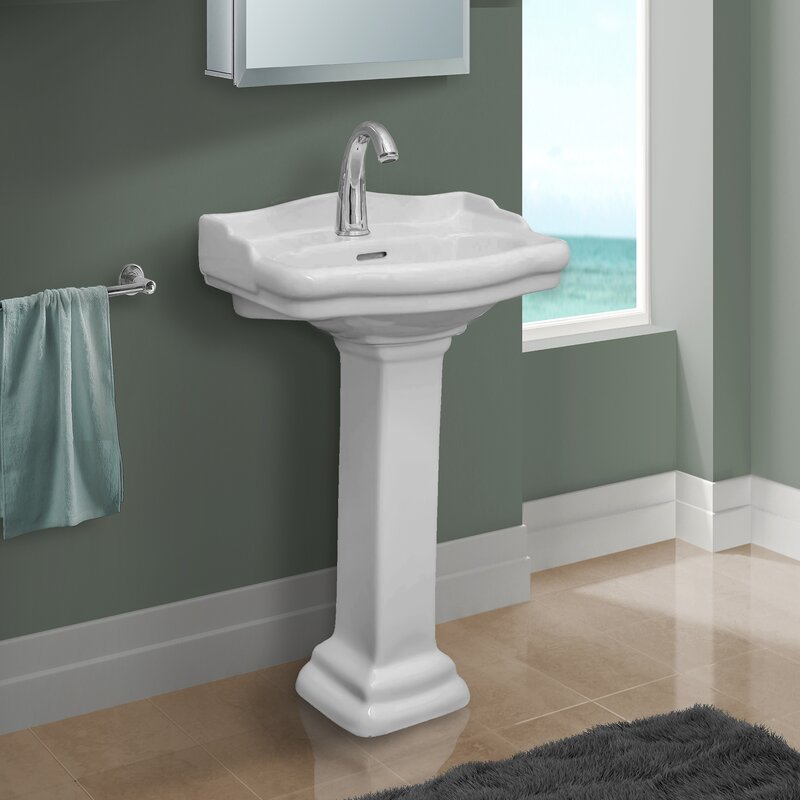 Fine Fixtures Roosevelt 27 5 Tall Vitreous China Oval Pedestal Bathroom Sink With Overflow Reviews Wayfair