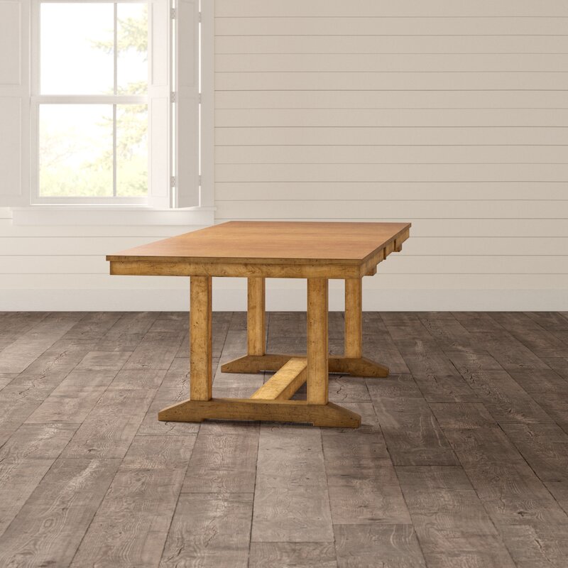 ian extendable solid wood dining table