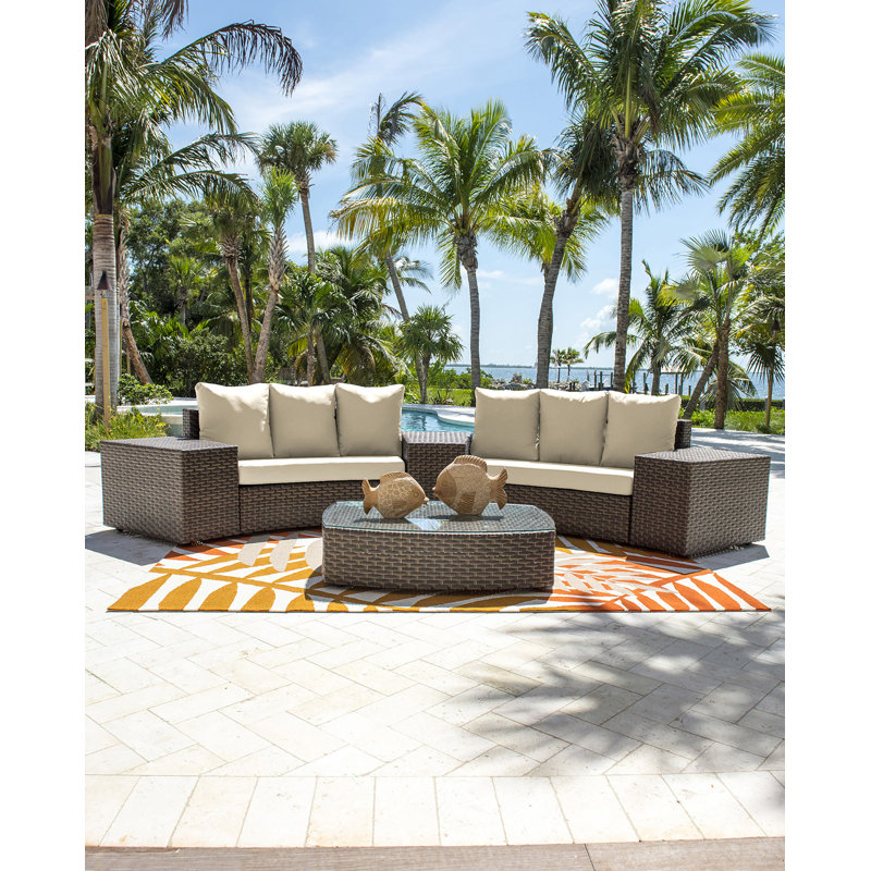 Panama Jack Big Sur 6 Piece Sunbrella Sectional Seating Group With Cushions Wayfair