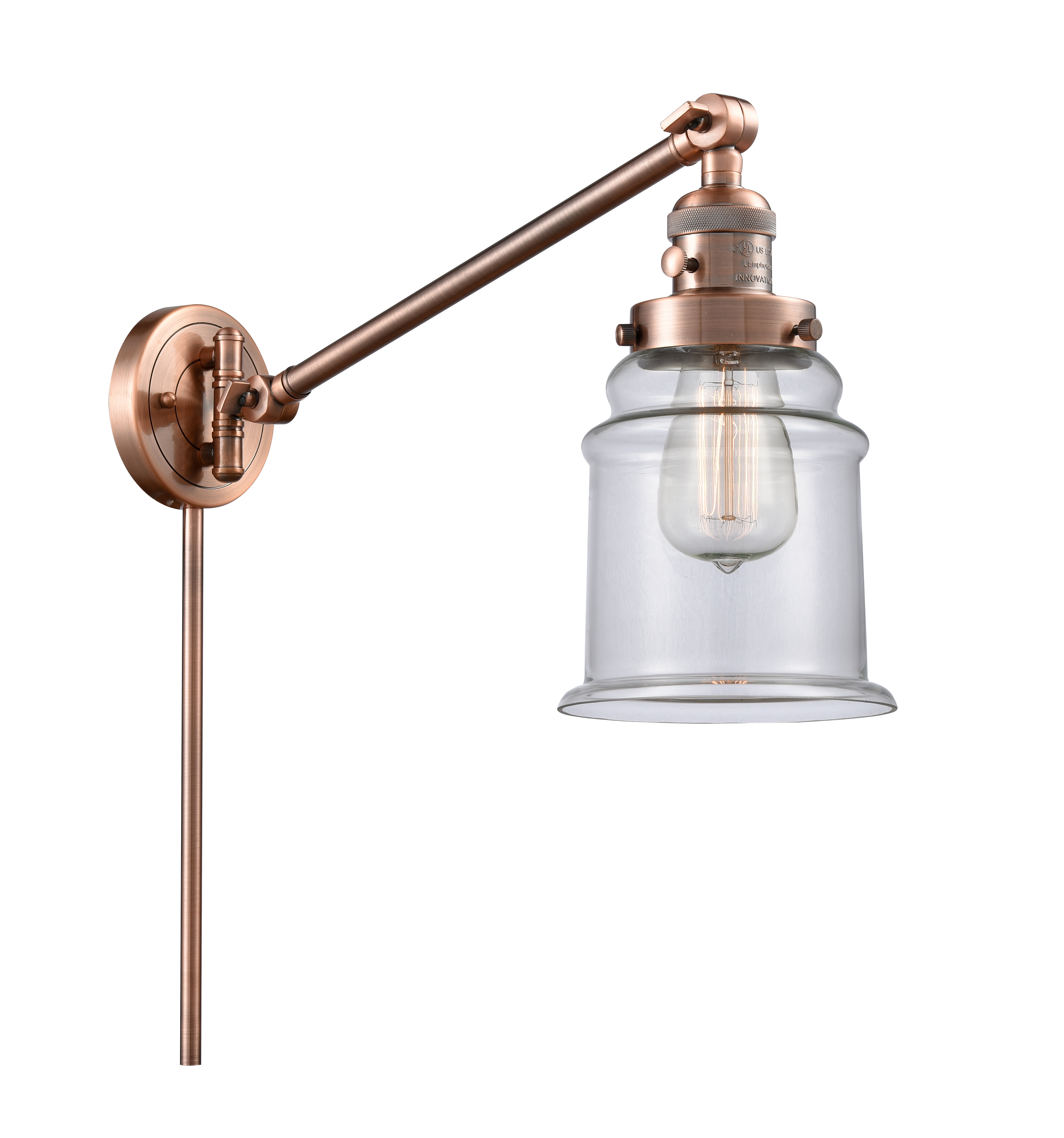 copper swing arm wall lamp