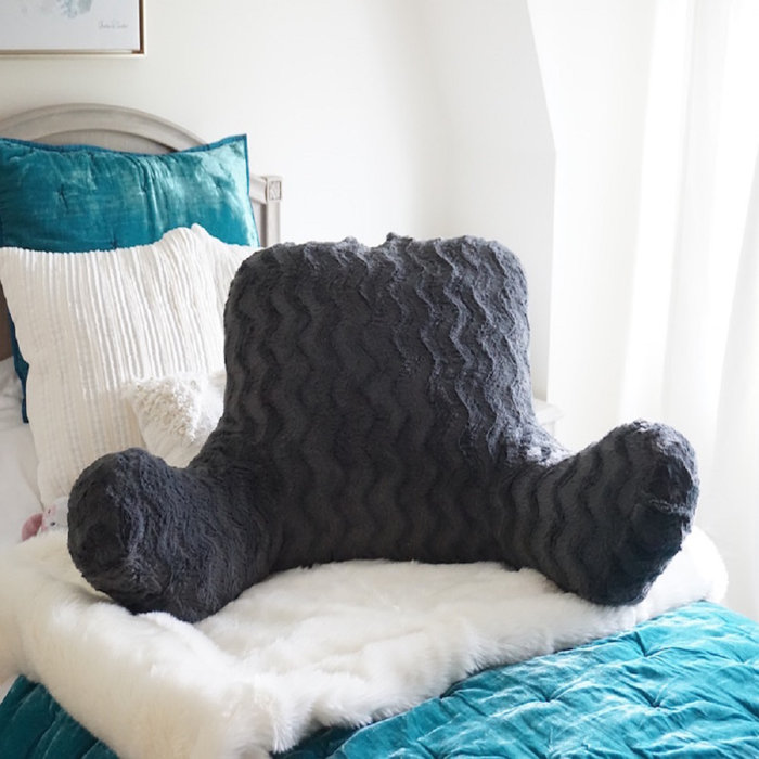 Ebern Designs Cleghorn Wavy Plush Bed Backrest Pillow Wayfair Ca