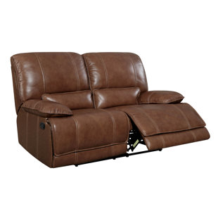 Dupree Leather Reclining Loveseat by 17 Stories Spacial Price