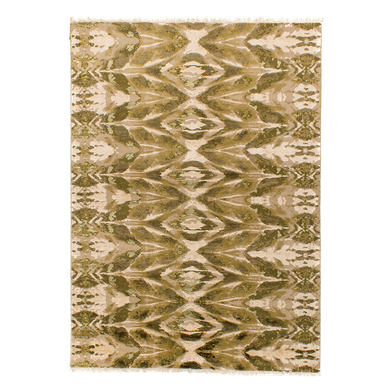 Solo Rugs Grit And Ground Abstract Hand Knotted Wool Green Area Rug Wayfair