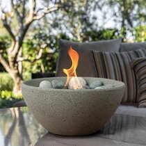 Silver Tabletop Fireplace Bio Ethanol Fuel Fire Bowl for Outdoor Indoor Garden Balcony