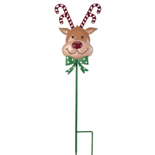 The Holiday Aisle Reindeer Head Garden Stake | Wayfair