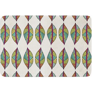 Tribal Leaves by Pom Graphic Design Bath Mat