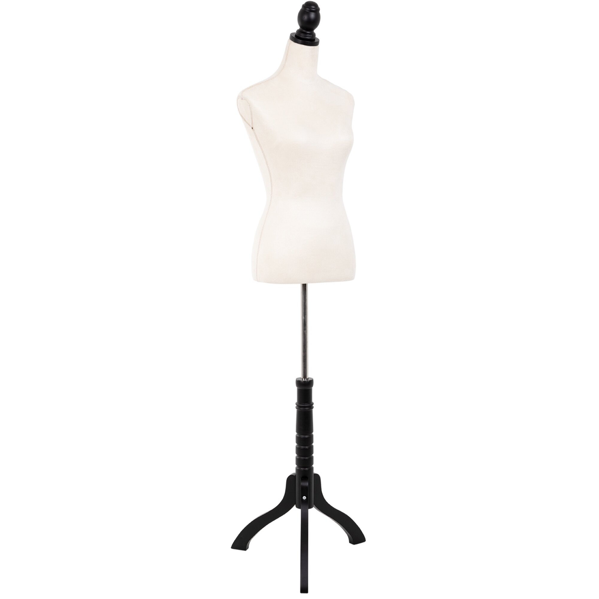 Female Mannequin Torso Dress Form Display Stand Tripod Clothing Base Black Full 