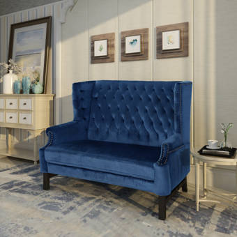 House Of Hampton Pineiro Velvet 25 Rolled Arm Loveseat Wayfair