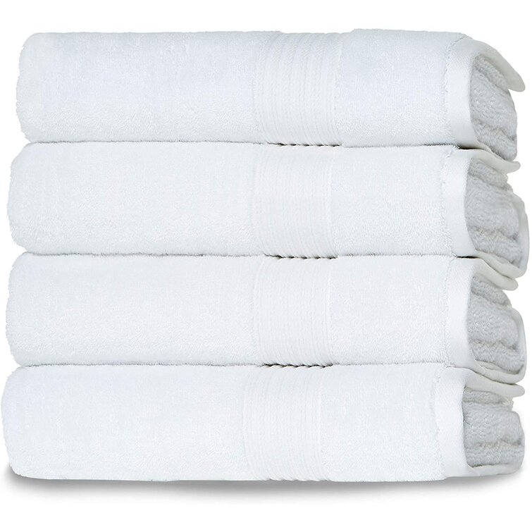 Bath Towels Luxury Turkish Cotton Quick Dry 4 Pack Absorbent Medium Weight. 