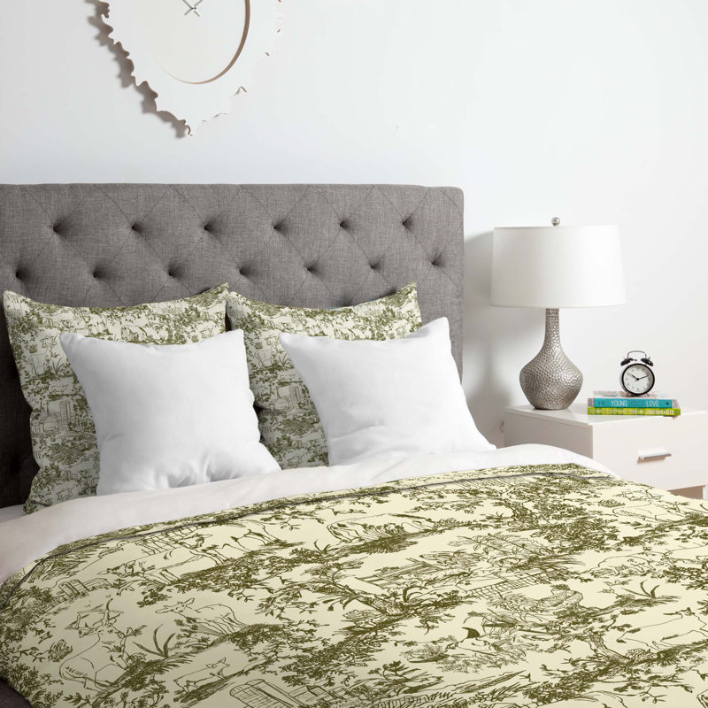 East Urban Home Farm Land Toile In Vintage Duvet Cover Set Reviews Wayfair Blue toile bedding for an eloquent touch. farm land toile in vintage duvet cover set