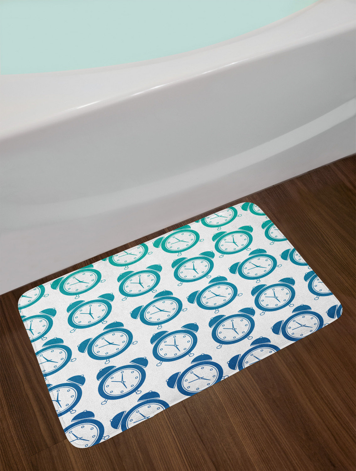 East Urban Home Alarm Clock In Time Reminder Objects Bath Rug
