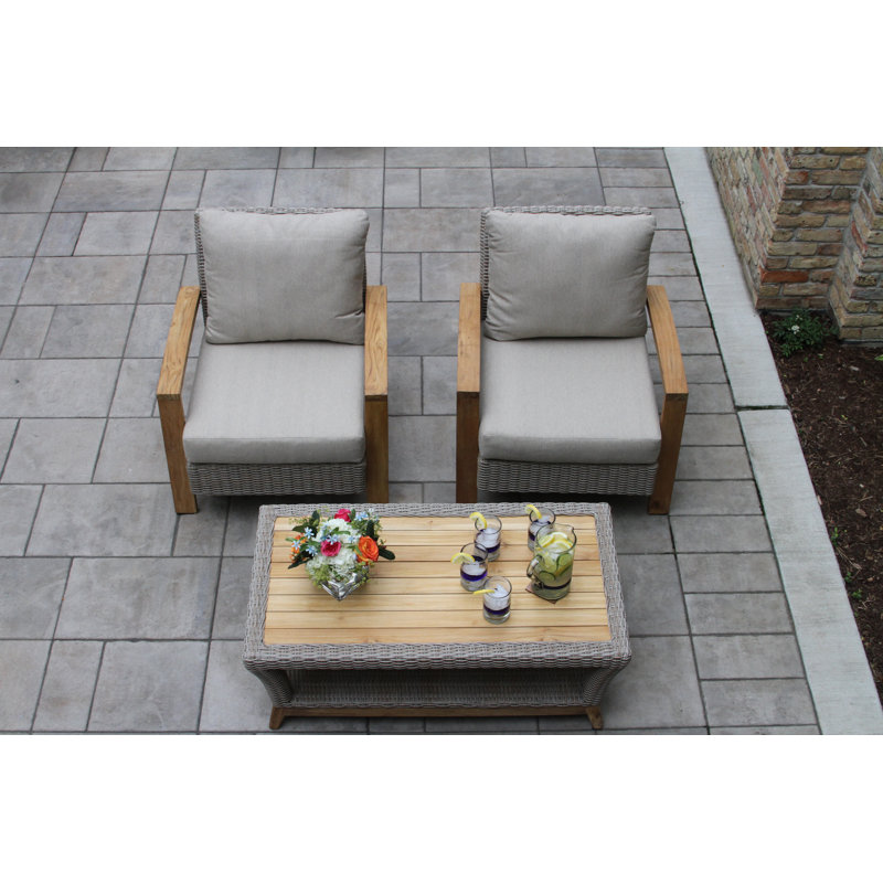 Dillard 4 Piece Rattan Sofa Seating Group With Cushions