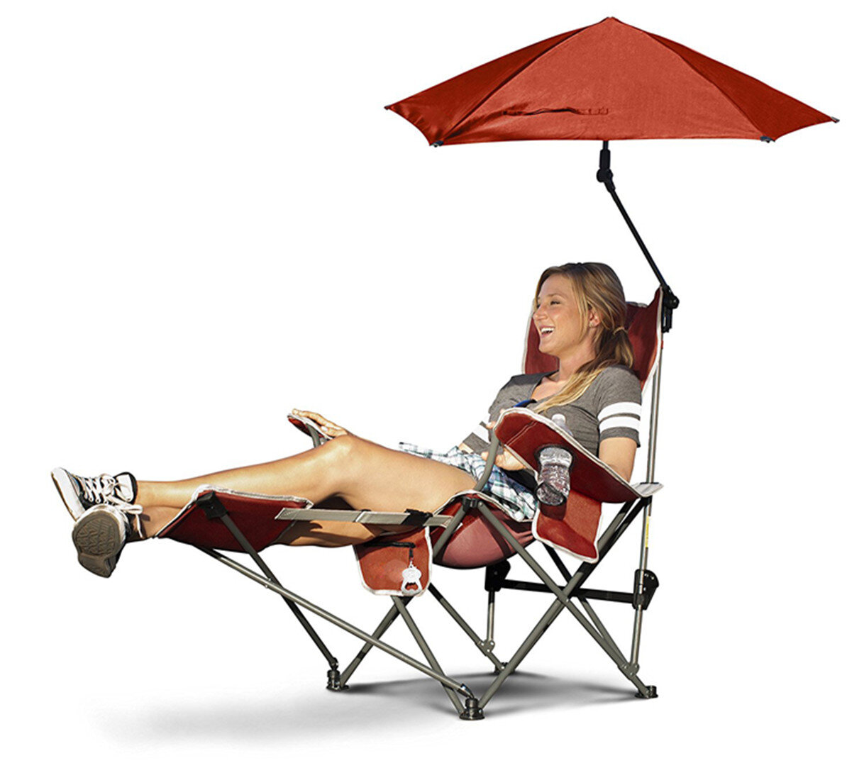 Arlmont Co Camping Chair With Canopy Footrest Heavy Dutyfolding Wayfair