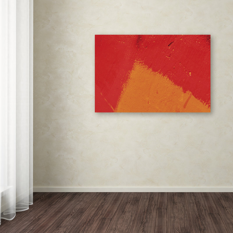 Trademark Art Abstract Orange Triangle Painting Print On Wrapped