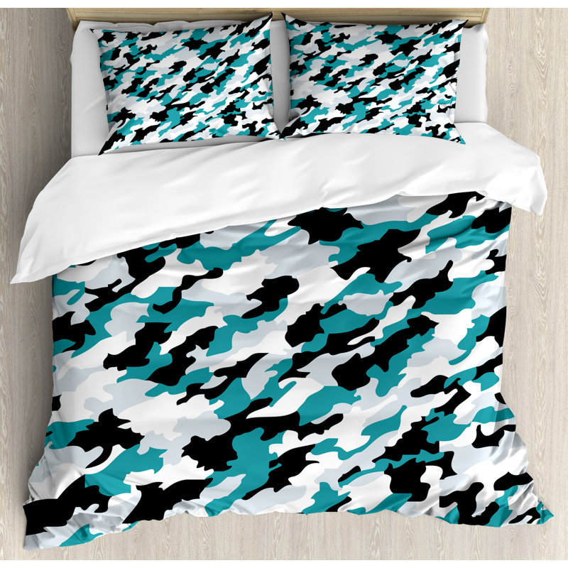 East Urban Home Camo Aquatic Ocean Sea Inspired Illustration Army