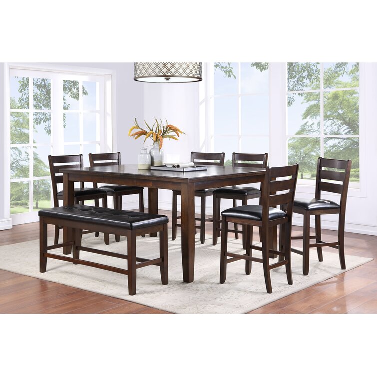 Winston Porter Lilibeth Counter Height Butterfly Leaf Dining Set ...