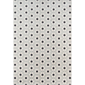 Hex Tile Gray Indoor/Outdoor Area Rug