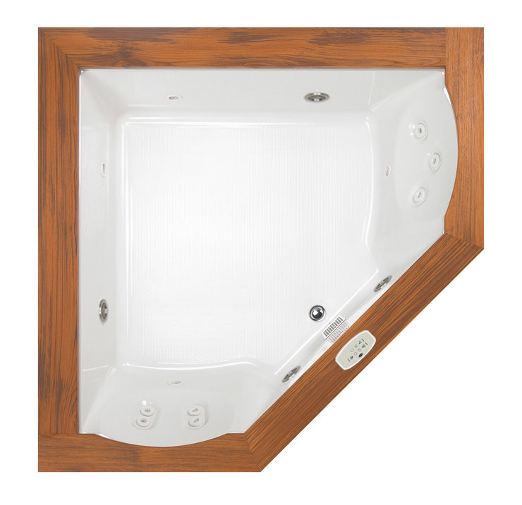 JACUZZI® Fuzion® 65.75" x 65.75" Corner Whirlpool Acrylic Bathtub with Light Wayfair