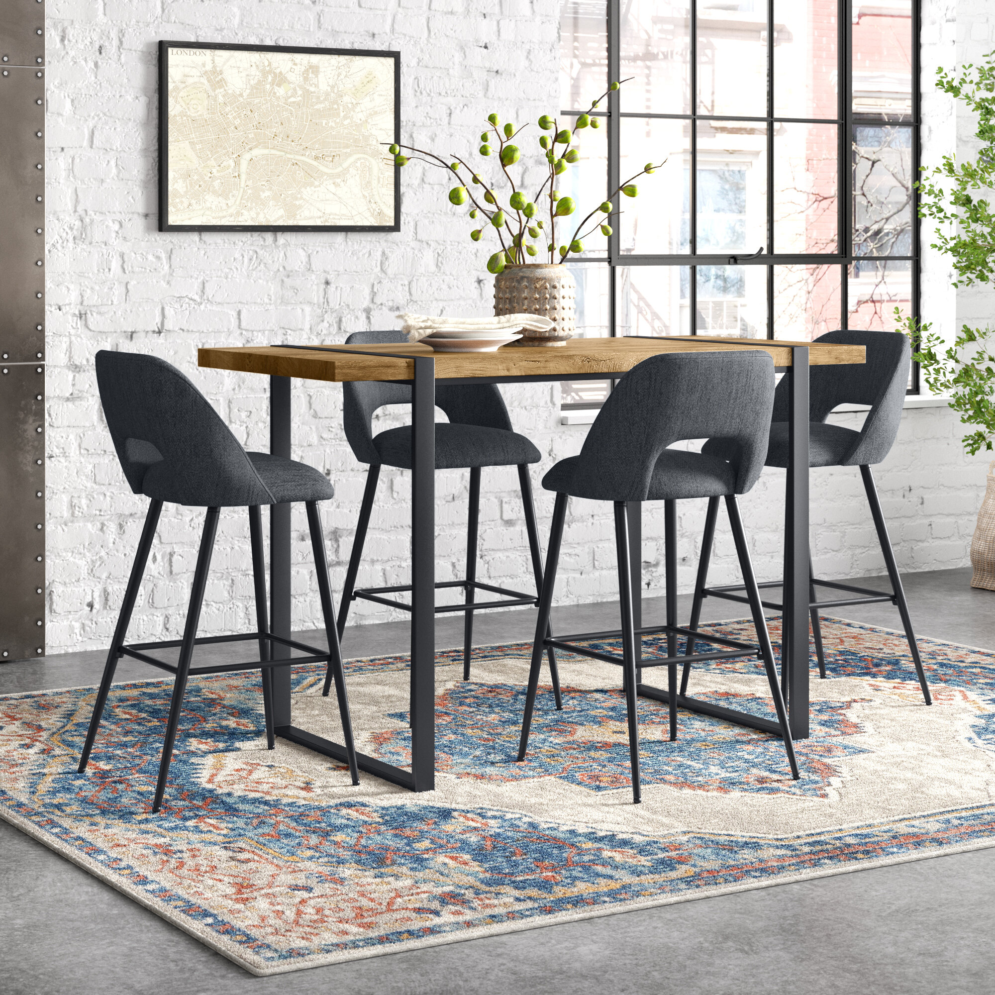 tegan 5 piece counter height solid wood dining set