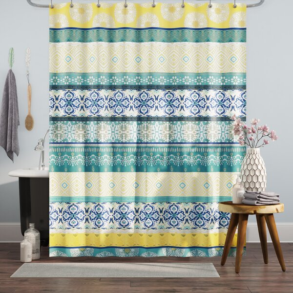 Navy And Yellow Shower Curtain Wayfair