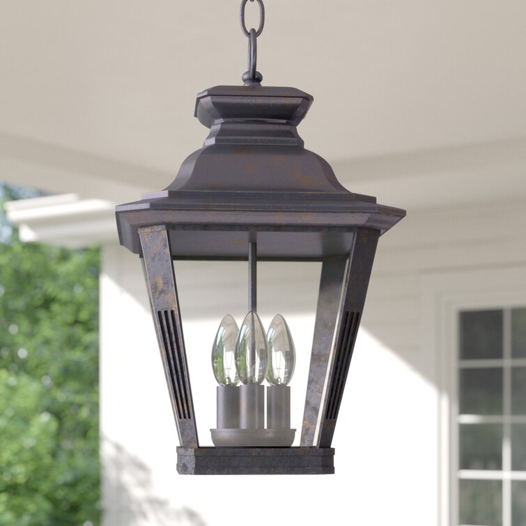 Sol 72 Outdoor™ Monette Bronze 3 -Bulb 17.5'' H Outdoor Hanging Lantern ...