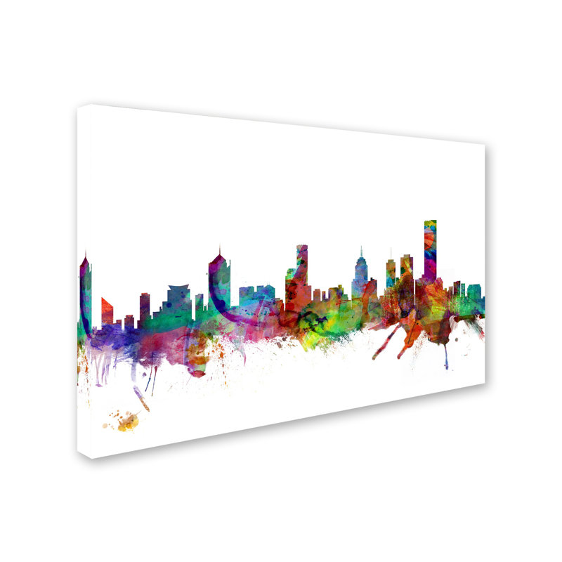 Trademark Art Melbourne Skyline By Michael Tompsett Graphic Art On