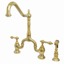 Wayfair | Polished Brass Kitchen Faucets You'll Love in 2022