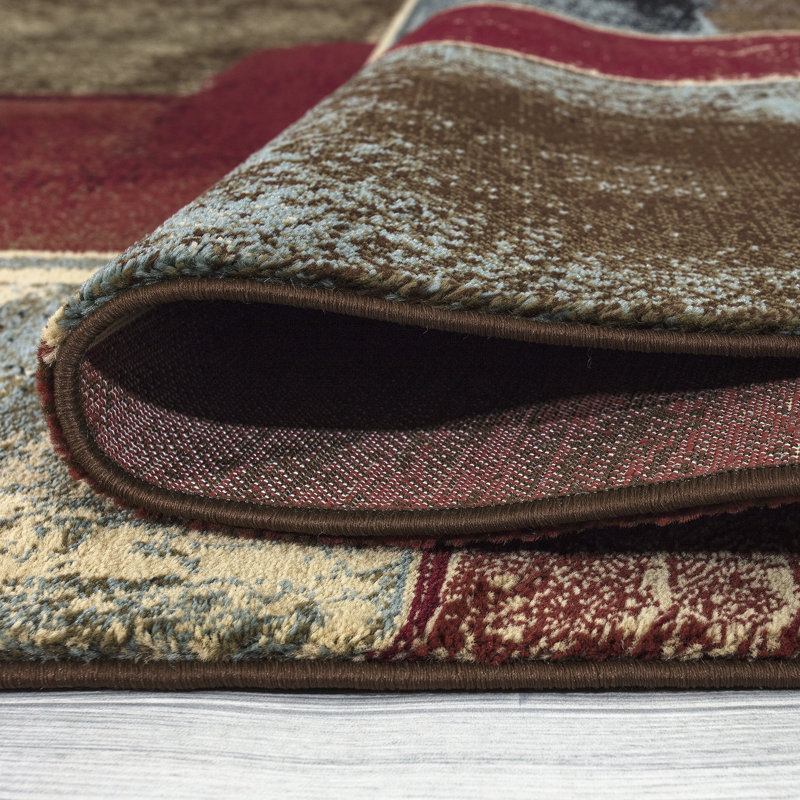 Latitude Run Morningstar Modern Contemporary Red Brown Beige Area Rug Reviews Wayfair