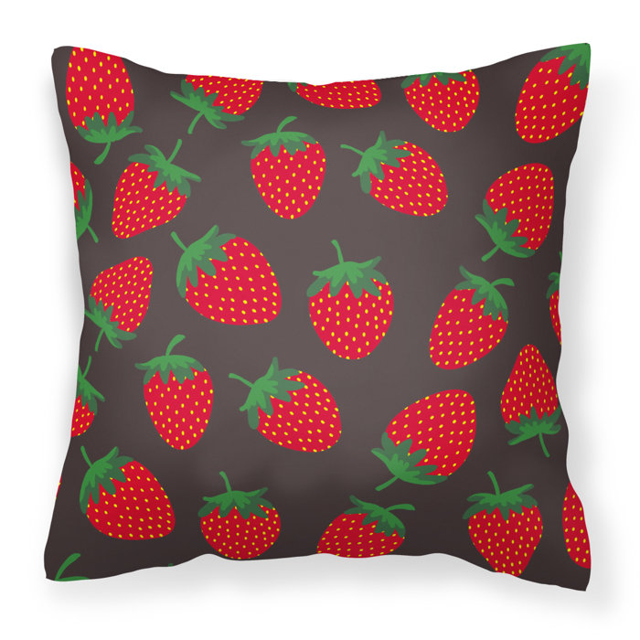 East Urban Home Strawberries Indoor Outdoor Throw Pillow Wayfair