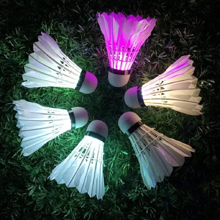 8 PACK LED Badminton Shuttlecock Balls Set Dark Night Glow Birdies Lighting Gift 