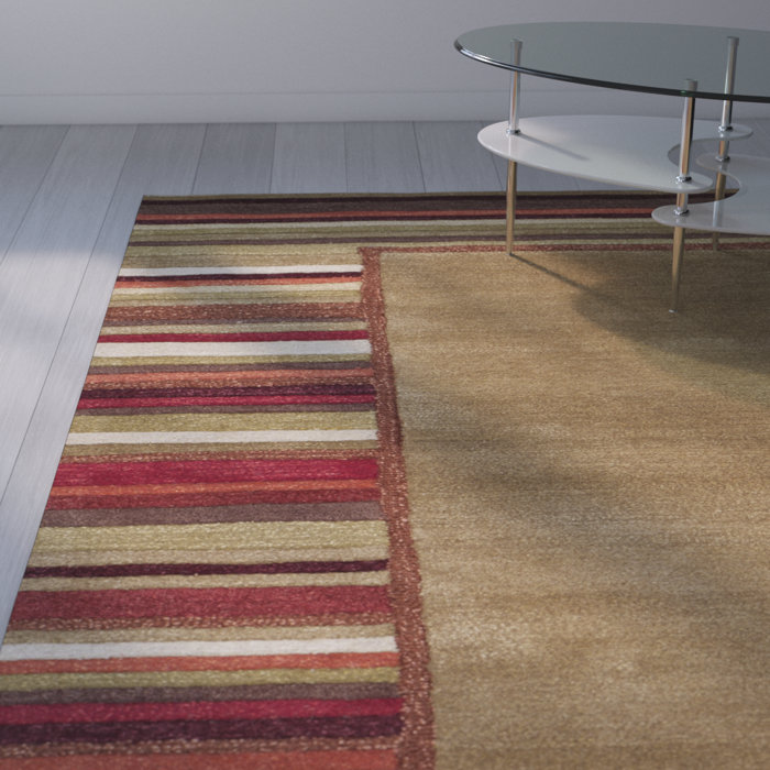 Striped Border Hand Tufted Wool Lead Gray Area Rug Striped Border Hand Tufted Wool Lead Gray Area Rug