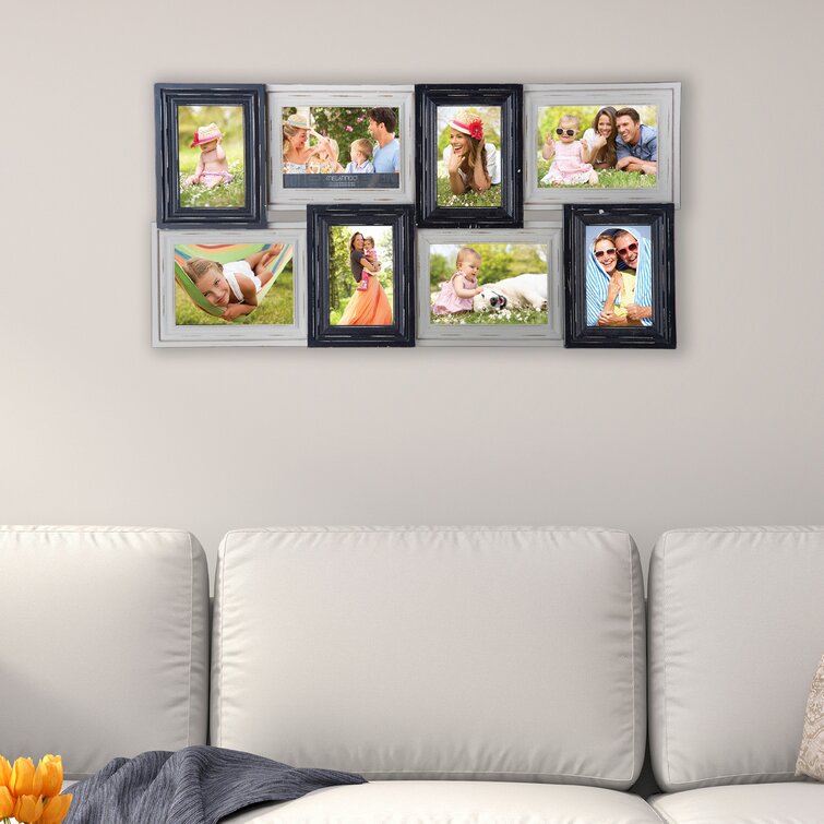 Melannco 8 Opening Wood Photo Collage Picture Frame & Reviews 