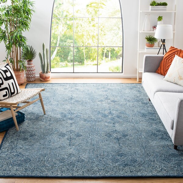 Bedroom Rug Reversible Rug Carpet Exclusive Collection ROYAL NAVY & WHITE Lattice  Handwoven Rug