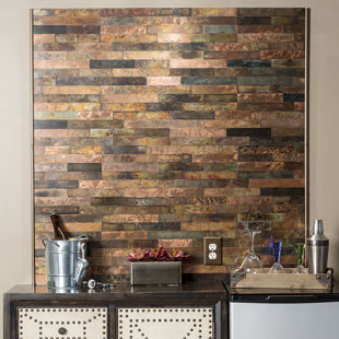 5.9" x 23.6" Peel and Stick Faux Brick in Metallic