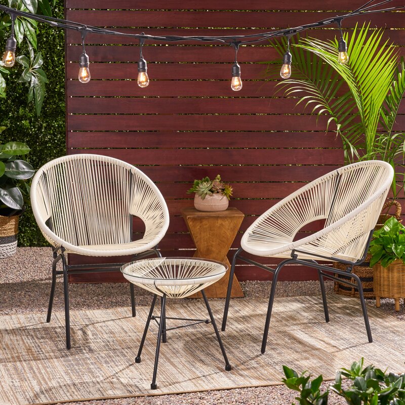 Wrought Studio Gina Outdoor Modern Seating Group Rattan Reviews Wayfair