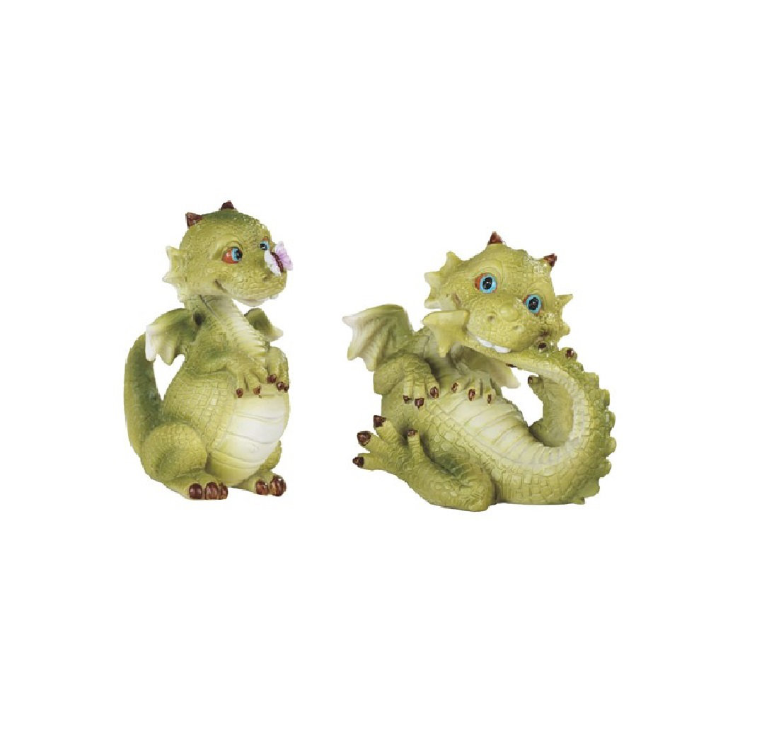 Trinx 2 Piece Cute Dragon Baby With Butterfly Figurine Set Wayfair