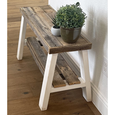 Minoo Solid Wood Shelves Storage Bench