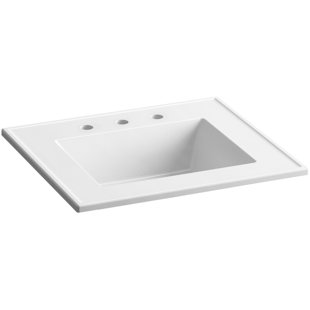 Go to store & view more images Kohler Ceramic Impressions Impressions Ceramic Rectangular Dual Mount Bathroom Sink with Overflow