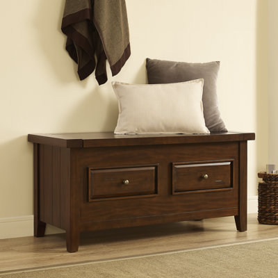 Loon Peak Sienna Wood Storage Bench Color Rustic Mahogany