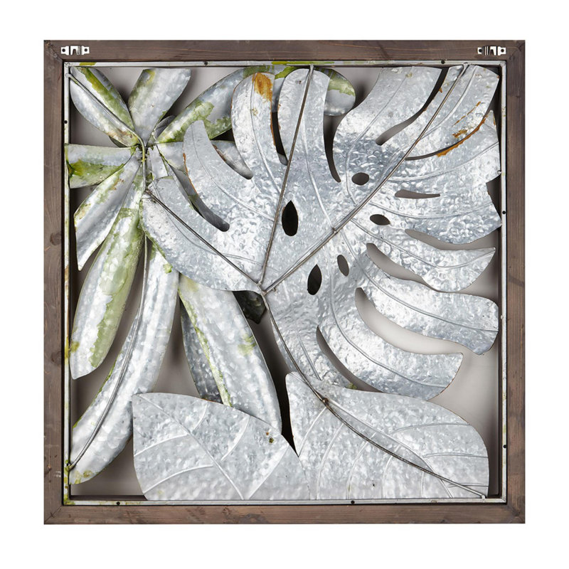 Bay Isle Home Wooden Framed Palm Leaves Wall Decor Wayfair