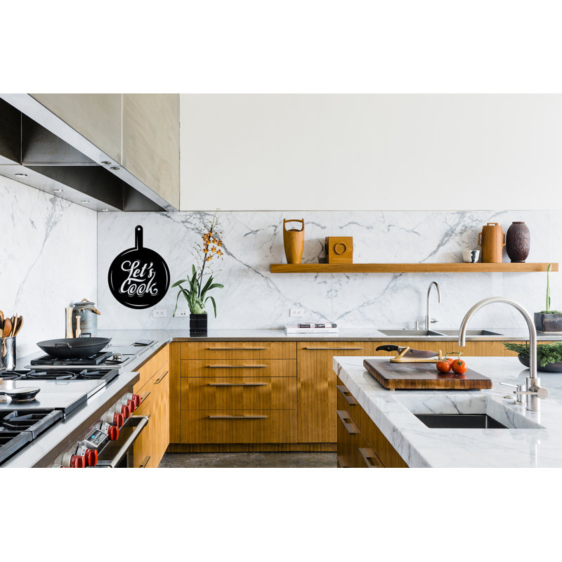 Winston Porter Burrard Lets Cook Beautiful Solid Steel Metal Art Wall Sign Wayfair