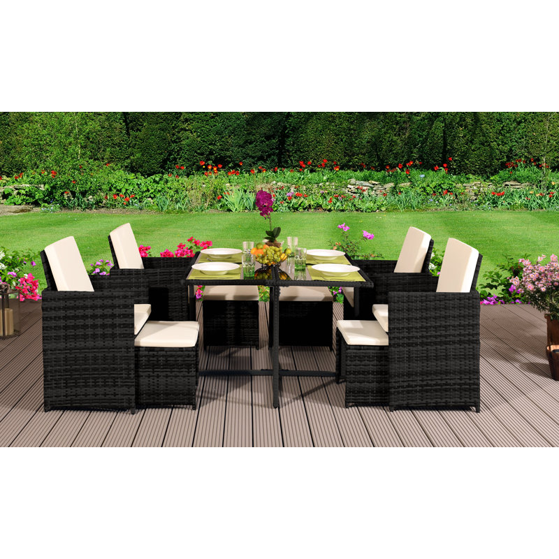 8-Sitzer Gartengarnitur LYRIC von GARTEN LIVING Schwarz