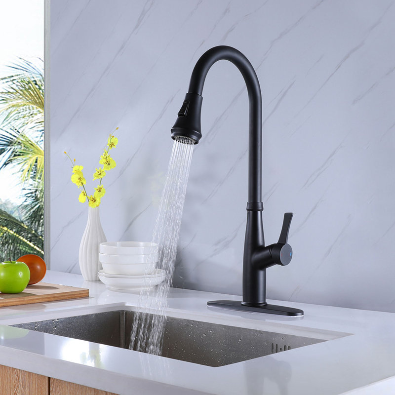 Matrix Decors Pull Down Touch Single Handle Kitchen Faucet Wayfair
