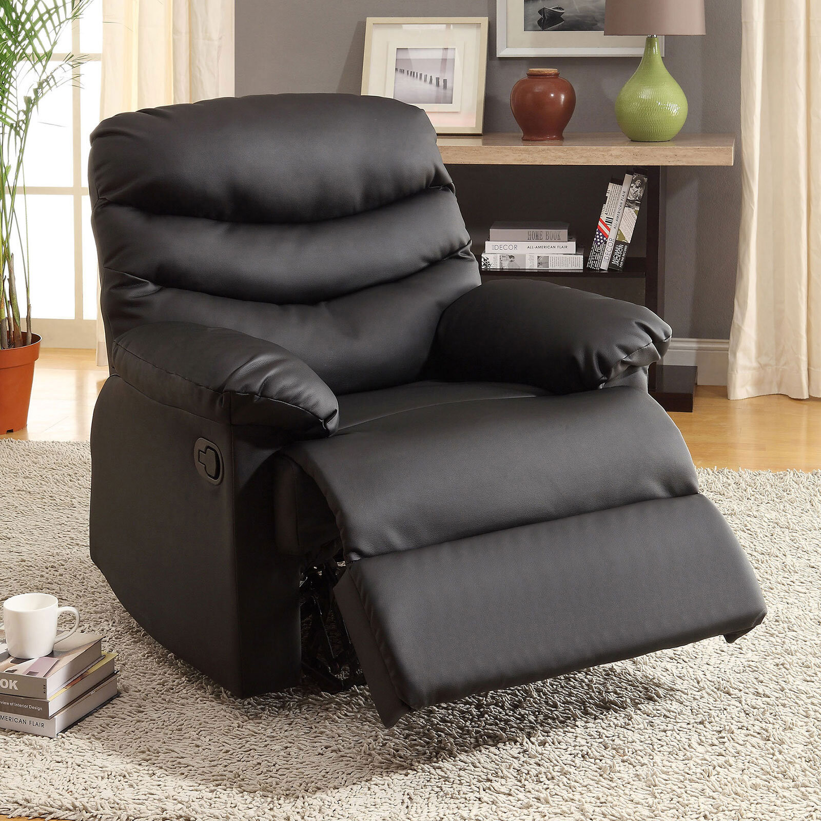 Red Barrel Studio Ayaru 35 5 Wide Leather Match Manual Standard Recliner Wayfair