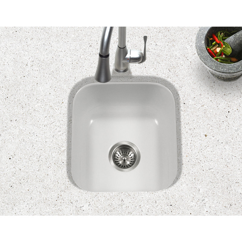 Houzer Porcela 15 59 L X 17 32 W Porcelain Enamel Steel Undermount Bar Sink Reviews Wayfair