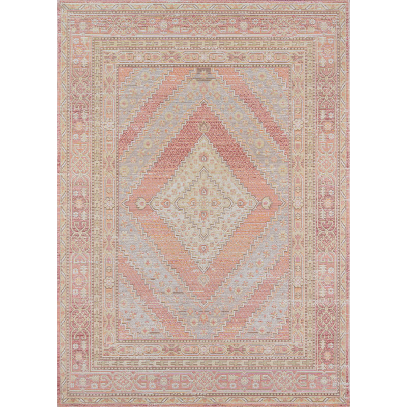 Griswalde Pink Geometric Area Rug