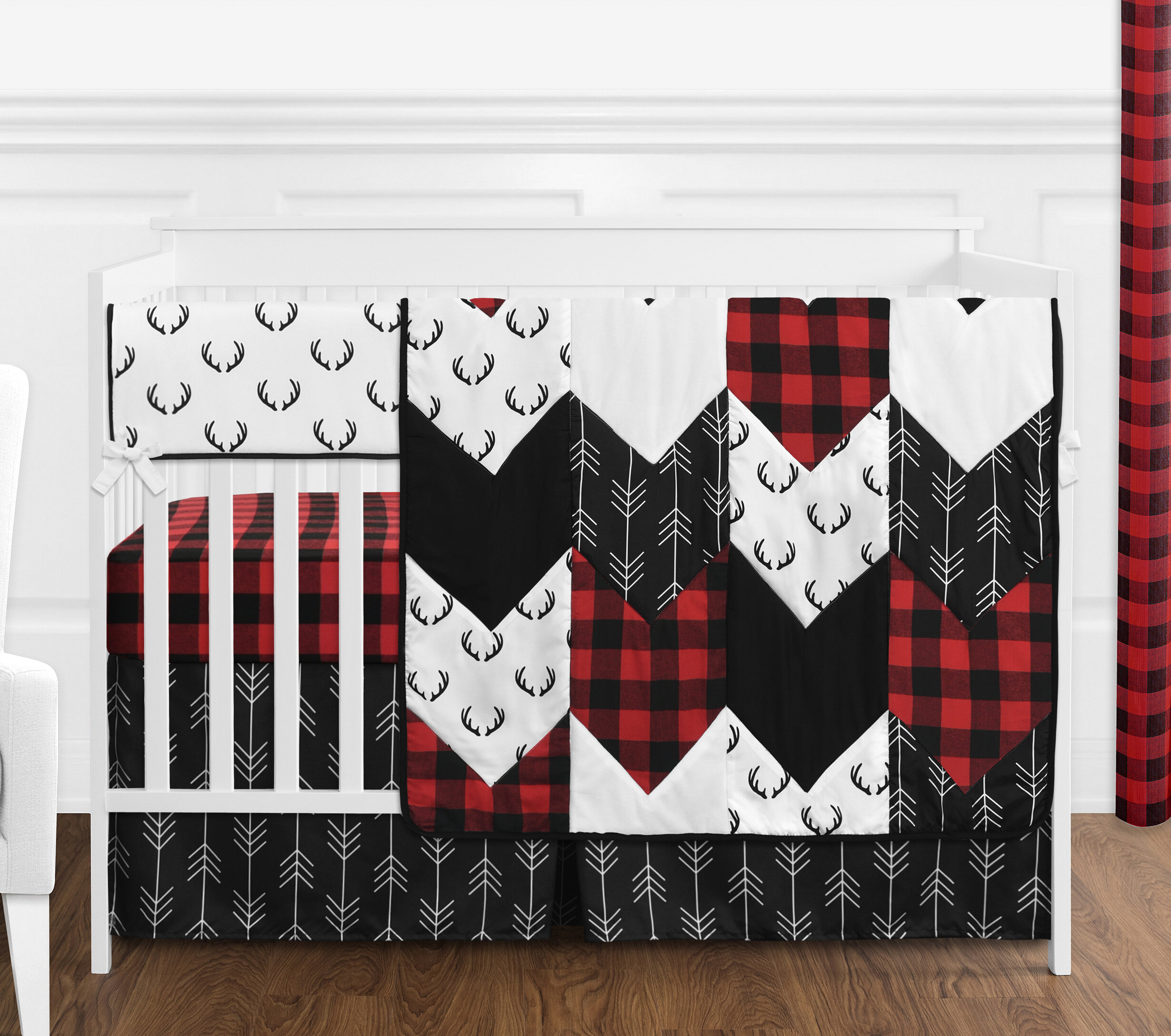 lumberjack baby crib bedding