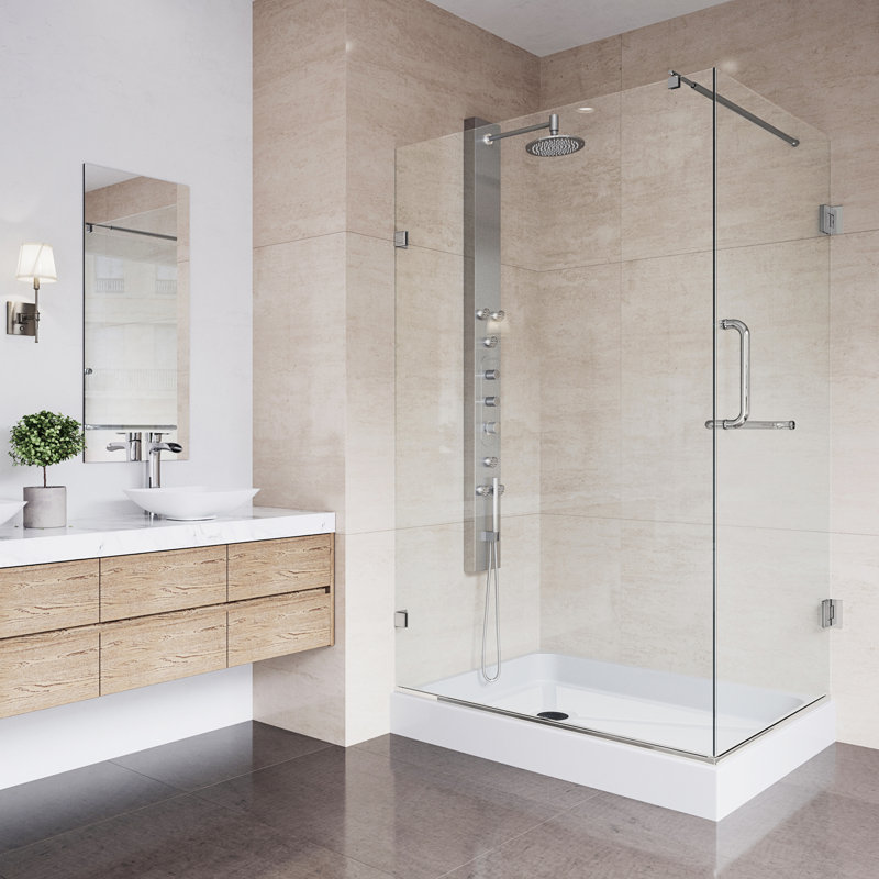 Vigo Pacifica 48 W X 79 25 H Rectangle Hinged Shower Enclosure With Base Included Reviews Wayfair